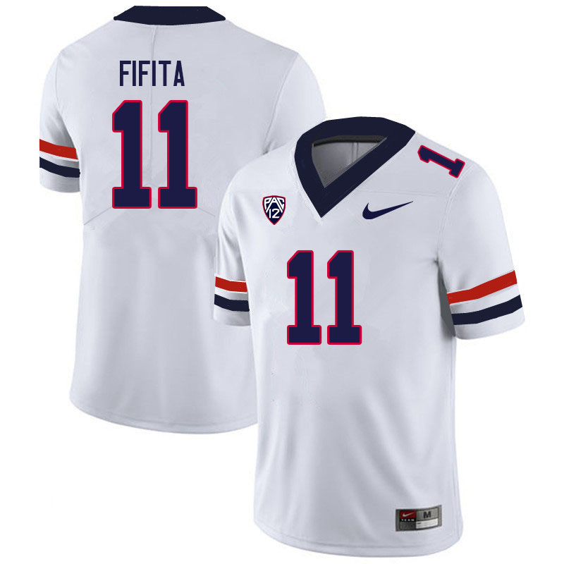 Men #11 Noah Fifita Arizona Wildcats College Football Jerseys Sale-White - Click Image to Close